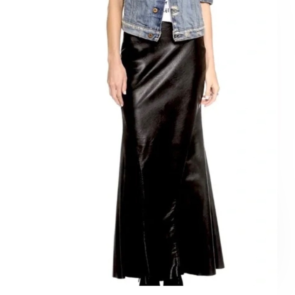 Faux leather maxi skirt